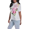 image:imageKarl Lagerfeld Womens Short Sleeve Placed Floral BlouseSoft White Multi