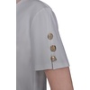 image:imageKarl Lagerfeld Womens Short Sleeve Pleated Border Crewneck Essential TShirtSoft WhiteBlack
