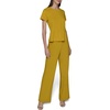 image:imageKarl Lagerfeld Womens Short Sleeve Round Neck Pleat Front Peplum BlouseGold Flake