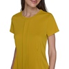 image:imageKarl Lagerfeld Womens Short Sleeve Round Neck Pleat Front Peplum BlouseGold Flake