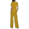 image:imageKarl Lagerfeld Womens Short Sleeve Round Neck Pleat Front Peplum BlouseGold Flake