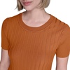 image:imageKarl Lagerfeld Womens Short Sleeve Round Neck Ribbed Sweater TeeBronze