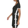 image:imageKarl Lagerfeld Womens Short Sleeve Square Neck Bow Embellished Shift Mini DressBlackSoft White