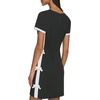 image:imageKarl Lagerfeld Womens Short Sleeve Square Neck Bow Embellished Shift Mini DressBlackSoft White