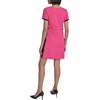 image:imageKarl Lagerfeld Womens Short Sleeve Square Neck Bow Embellished Shift Mini DressFuchsiaBlack