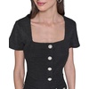 image:imageKarl Lagerfeld Womens Short Sleeve Stretch Texture Knit Tweed Aline DressBlack
