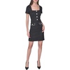 image:imageKarl Lagerfeld Womens Short Sleeve Stretch Texture Knit Tweed Aline DressBlack