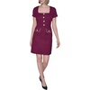 image:imageKarl Lagerfeld Womens Short Sleeve Stretch Texture Knit Tweed Aline DressWine