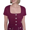 image:imageKarl Lagerfeld Womens Short Sleeve Stretch Texture Knit Tweed Aline DressWine
