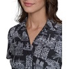 image:imageKarl Lagerfeld Womens Short Sleeve Surplice Neck Faux Wrap Belted Mini DressBlackSoft White Combo