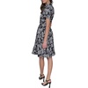 image:imageKarl Lagerfeld Womens Short Sleeve Surplice Neck Faux Wrap Belted Mini DressBlackSoft White Combo
