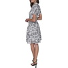 image:imageKarl Lagerfeld Womens Short Sleeve Surplice Neck Faux Wrap Belted Mini DressSoft WhiteBack Combo