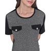 image:imageKarl Lagerfeld Womens Short Sleeve Tweed Body Everyday with Two Chest Pockets TShirtBlackWhite