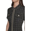 image:imageKarl Lagerfeld Womens Short Sleeve Twisted Metallic Tweed Sheath DressBlackGold Multi