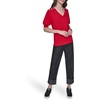 image:imageKarl Lagerfeld Womens Short Sleeve VNeck Crystal Button SweaterAdmiral Red