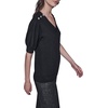 image:imageKarl Lagerfeld Womens Short Sleeve VNeck Crystal Button SweaterBlack