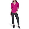 image:imageKarl Lagerfeld Womens Short Sleeve VNeck Crystal Button SweaterBright Jewel Pink