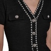 image:imageKarl Lagerfeld Womens Short Sleeve VNeck Embellished Tweed Sheath Mini DressBlack