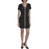 image:imageKarl Lagerfeld Womens Short Sleeve VNeck Embellished Tweed Sheath Mini DressBlack