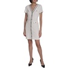 image:imageKarl Lagerfeld Womens Short Sleeve VNeck Embellished Tweed Sheath Mini DressSoft White