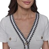 image:imageKarl Lagerfeld Womens Short Sleeve VNeck Embellished Tweed Sheath Mini DressSoft White Multi