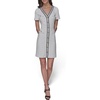 image:imageKarl Lagerfeld Womens Short Sleeve VNeck Embellished Tweed Sheath Mini DressSoft White Multi