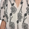 image:imageKarl Lagerfeld Womens Short Sleeve VNeck Whimsical All Over Floral Lace BlouseBisque