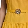image:imageKarl Lagerfeld Womens Sleeveless Boat Neck Drop Waist Belted Midi DressCanary Yellow