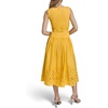 image:imageKarl Lagerfeld Womens Sleeveless Boat Neck Drop Waist Belted Midi DressCanary Yellow