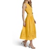 image:imageKarl Lagerfeld Womens Sleeveless Boat Neck Drop Waist Belted Midi DressCanary Yellow