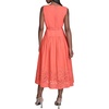 image:imageKarl Lagerfeld Womens Sleeveless Boat Neck Drop Waist Belted Midi DressHot Coral