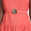 image:imageKarl Lagerfeld Womens Sleeveless Boat Neck Drop Waist Belted Midi DressHot Coral