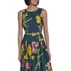 image:imageKarl Lagerfeld Womens Sleeveless Boat Neck Drop Waist Belted Midi DressMarinePink Sherbet Combo