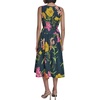 image:imageKarl Lagerfeld Womens Sleeveless Boat Neck Drop Waist Belted Midi DressMarinePink Sherbet Combo
