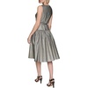 image:imageKarl Lagerfeld Womens Sleeveless Boat Neck Drop Waist Belted Midi DressSilver