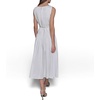 image:imageKarl Lagerfeld Womens Sleeveless Boat Neck Drop Waist Belted Midi DressSoft White
