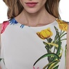 image:imageKarl Lagerfeld Womens Sleeveless Boat Neck Drop Waist Belted Midi DressSoft White Multi