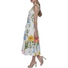 image:imageKarl Lagerfeld Womens Sleeveless Boat Neck Drop Waist Belted Midi DressSoft White Multi