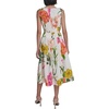 image:imageKarl Lagerfeld Womens Sleeveless Boat Neck Drop Waist Belted Midi DressSoft WhiteCamelia Combo