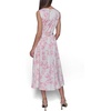 image:imageKarl Lagerfeld Womens Sleeveless Boat Neck Drop Waist Belted Midi DressSoft WhitePink Sherbert Multi