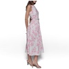 image:imageKarl Lagerfeld Womens Sleeveless Boat Neck Drop Waist Belted Midi DressSoft WhitePink Sherbert Multi