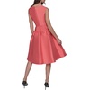 image:imageKarl Lagerfeld Womens Sleeveless Boat Neck Drop Waist Belted Midi DressSunset Coral