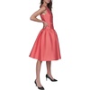 image:imageKarl Lagerfeld Womens Sleeveless Boat Neck Drop Waist Belted Midi DressSunset Coral