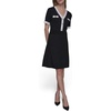 image:imageKarl Lagerfeld Womens Sleeveless Collared Two Toned Button Front Midi Dress with Rope BeltBlackSoft White