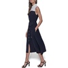 image:imageKarl Lagerfeld Womens Sleeveless Collared Two Toned Button Front Midi Dress with Rope BeltMarineSoft White