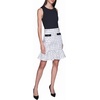 image:imageKarl Lagerfeld Womens Sleeveless Contrast Grid Tweed Skirt Aline DressSoft White Black