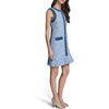 image:imageKarl Lagerfeld Womens Sleeveless Crew Neck Denim Tweed Mini DressLight Blue Multi