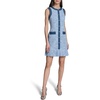 image:imageKarl Lagerfeld Womens Sleeveless Crew Neck Denim Tweed Mini DressLight Blue Multi