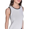 image:imageKarl Lagerfeld Womens Sleeveless Crew Neck Summer Tweed Contrast Detail Shift DressSoft WhiteBlack