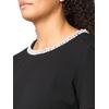 image:imageKarl Lagerfeld Womens Sleeveless Embellished Neckline Scuba Crepe Front Pockets Shift DressBlack